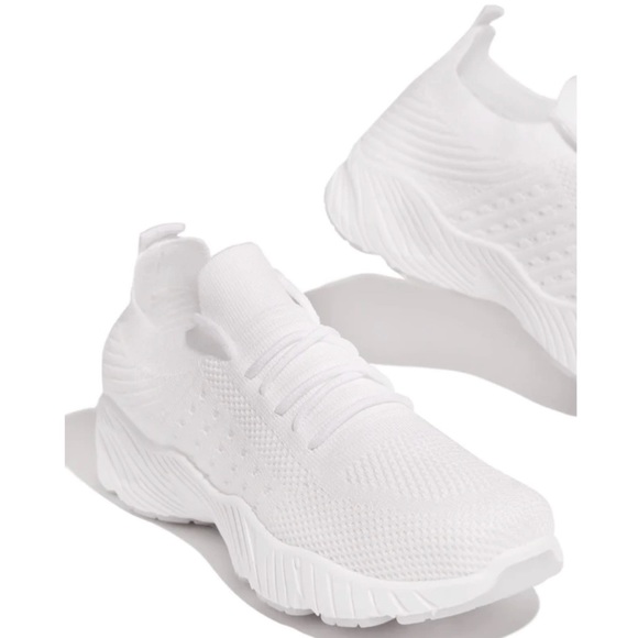 White Slip On Comfy Athleisure Sneakers - Picture 3 of 10